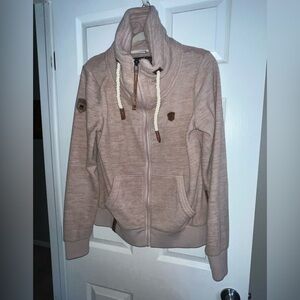 Naketano Full Zip Fleece Jacket EUC Heather Pink